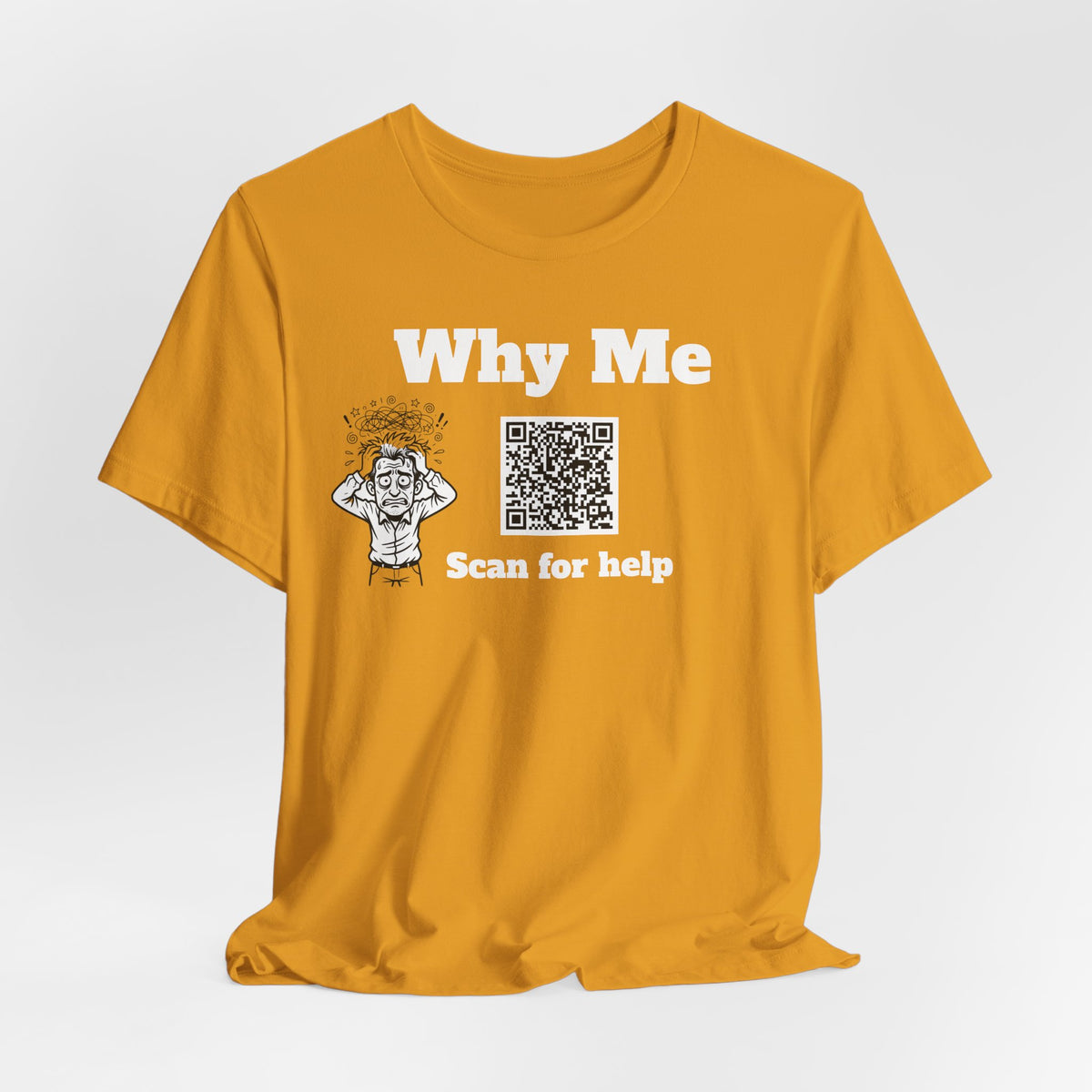 Why me QR code shirt