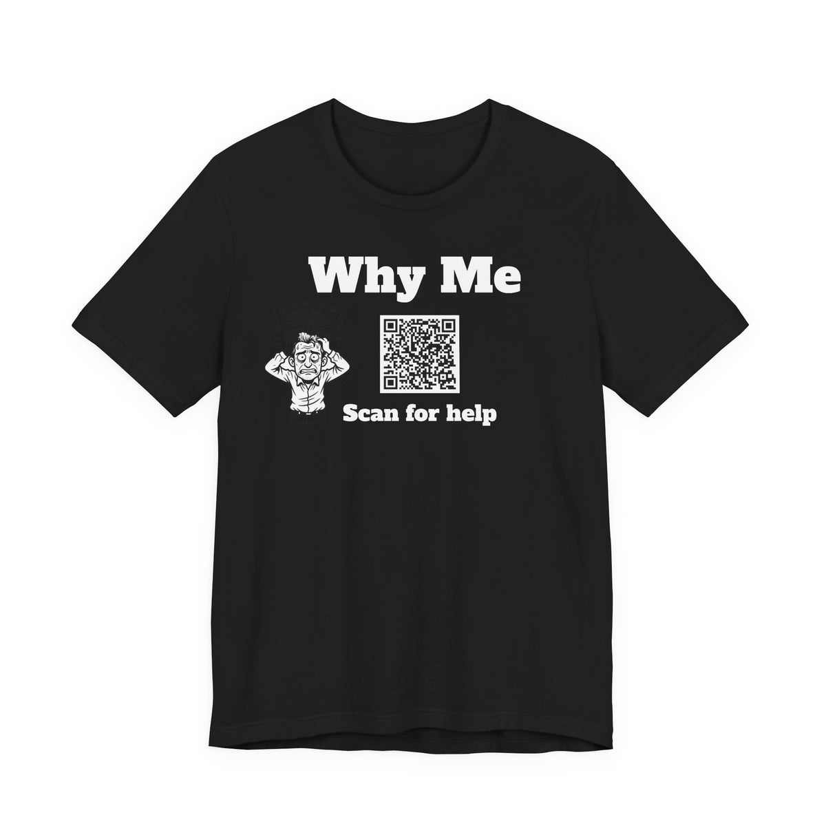 Why me QR code shirt