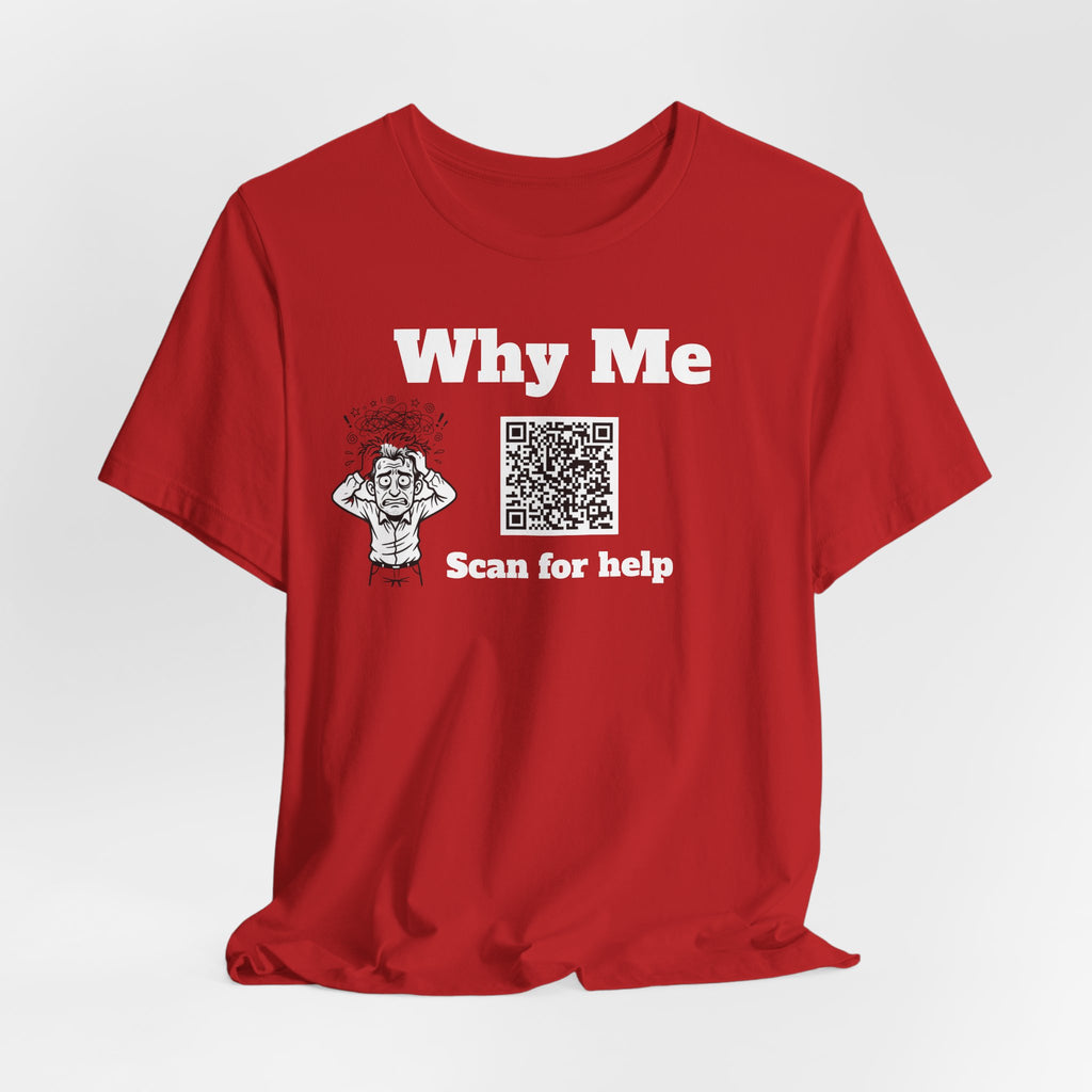 Why me QR code shirt