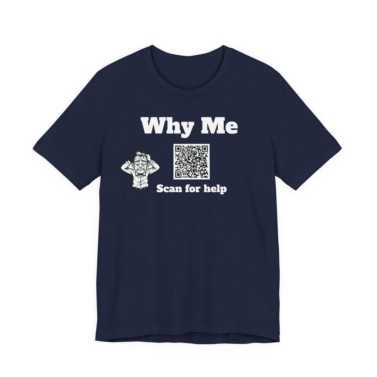 Why me QR code shirt