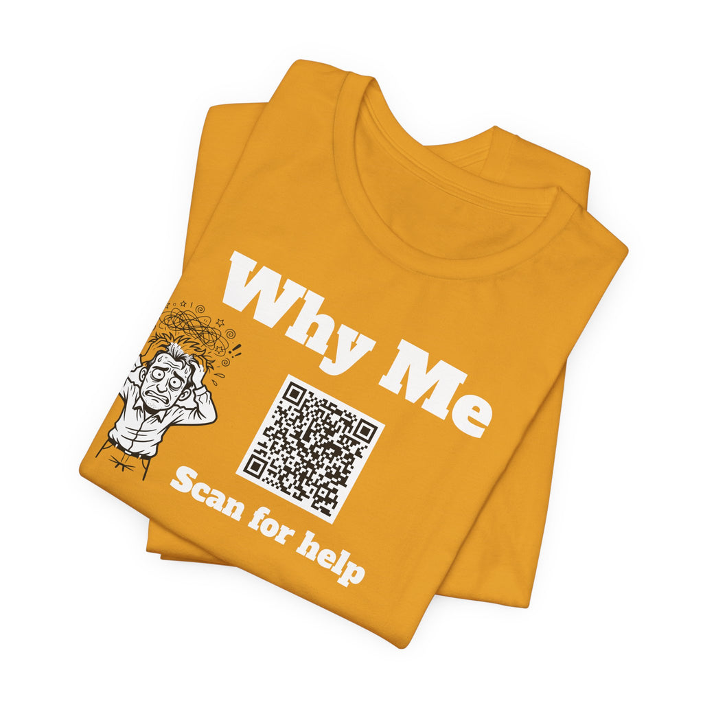 Why me QR code shirt