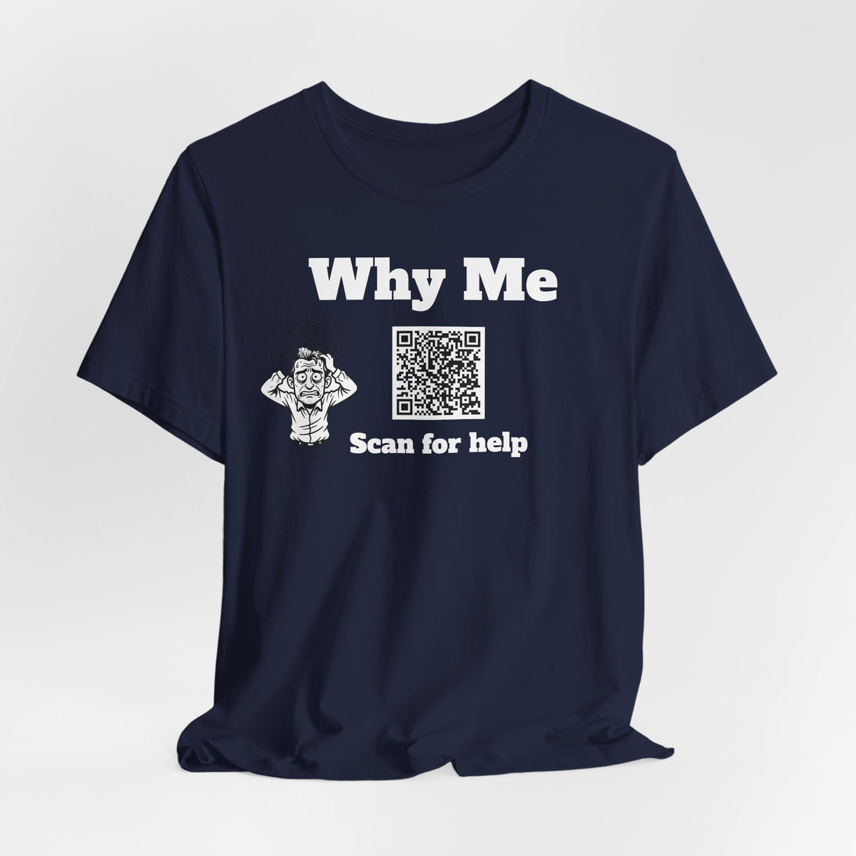 Why me QR code shirt