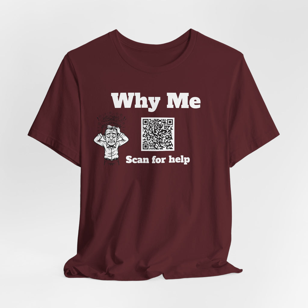 Why me QR code shirt