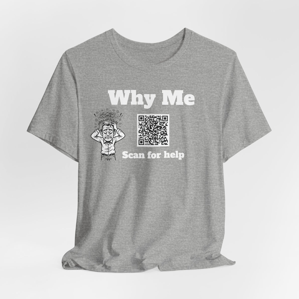 Why me QR code shirt